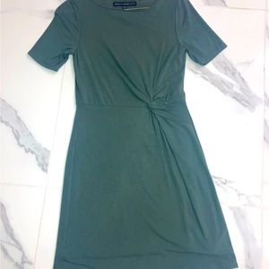 White House Black Market, Olive Green, twist front knit dress, size XXS.